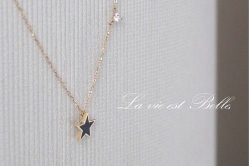 14k,18k black star necklace - 공방301