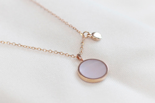 14k pink of-pearl necklace - 공방301