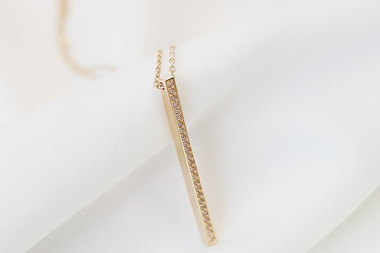 14k18k Simple stick necklace - 공방301