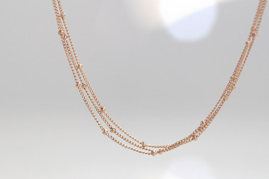 14k18k three string layered choker necklace - 공방301