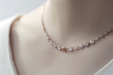 dressy crystal Long drop necklace - 공방301